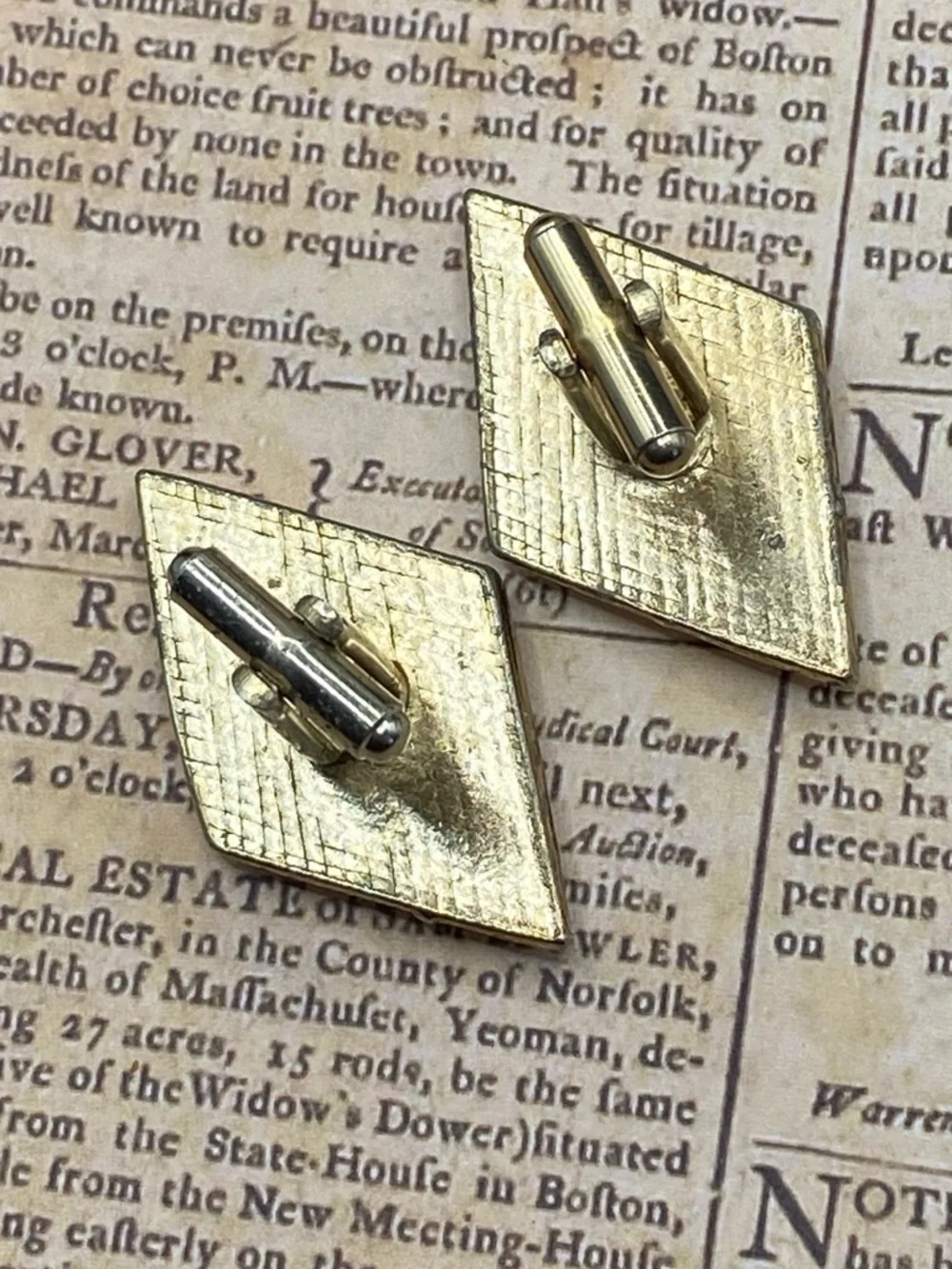 Vintage Fish Motif Black and Gold Cufflinks for Men